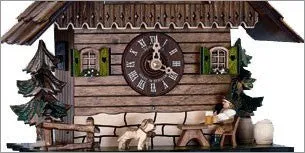 11" Beer Drinker Quartz Black Forest MusicalGerman Cuckoo Clock