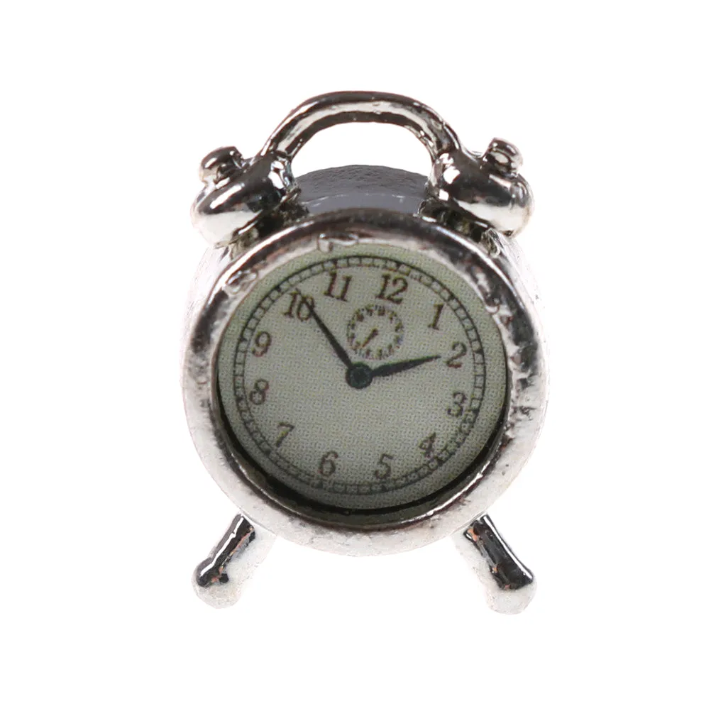 1PC 6 Colors 1:12 Scale Alarm Clock Doll Kitchen Living Room Miniature Dollhouse Mini Home Decoration Toy