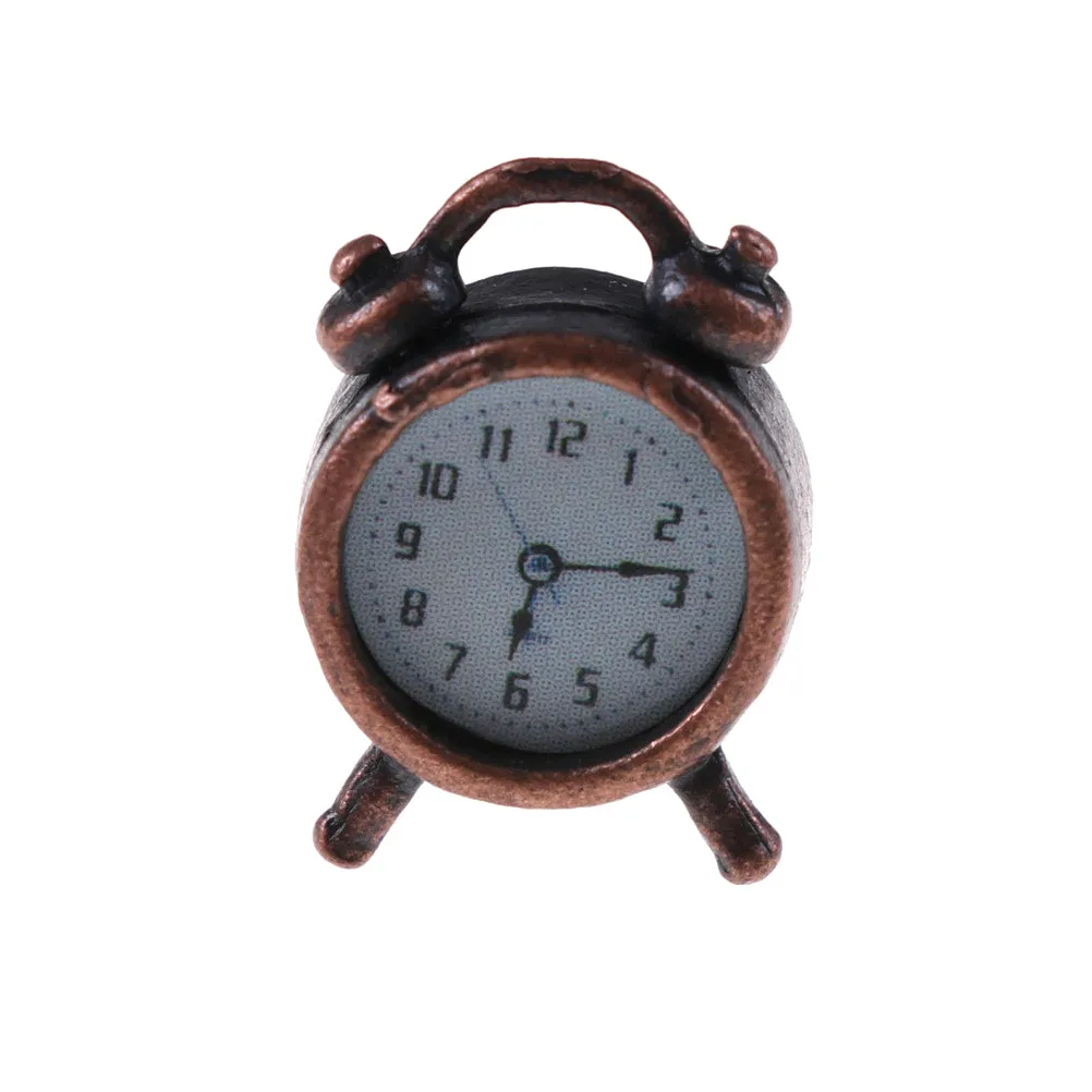 1PC 6 Colors 1:12 Scale Alarm Clock Doll Kitchen Living Room Miniature Dollhouse Mini Home Decoration Toy
