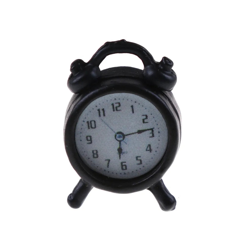 1PC 6 Colors 1:12 Scale Alarm Clock Doll Kitchen Living Room Miniature Dollhouse Mini Home Decoration Toy