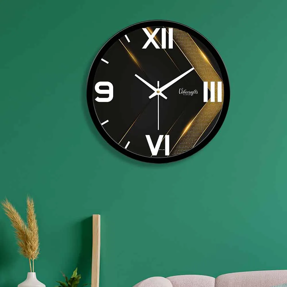 3D Golden Arrow Designer Wall Clock