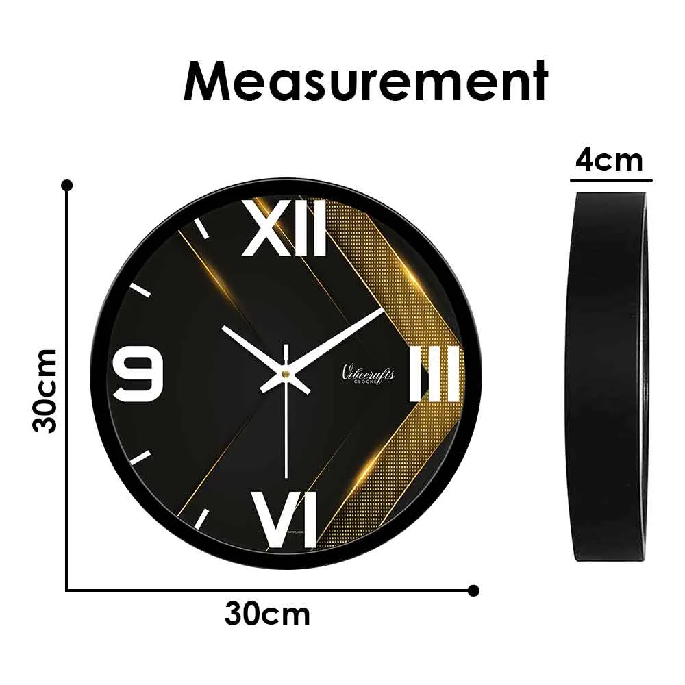 3D Golden Arrow Designer Wall Clock