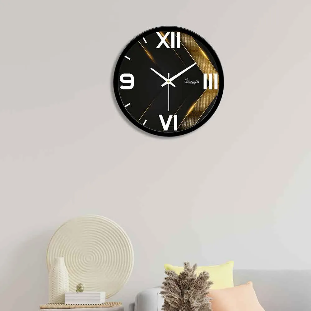 3D Golden Arrow Designer Wall Clock