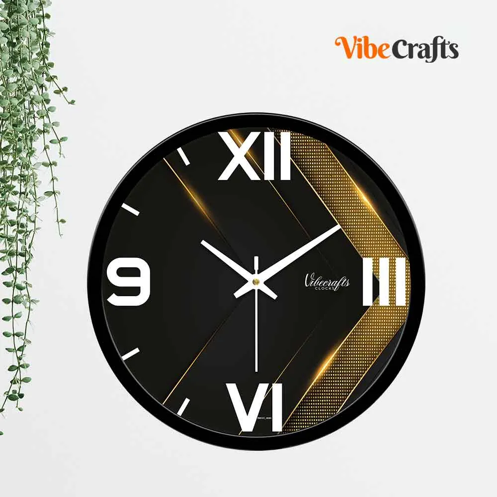 3D Golden Arrow Designer Wall Clock