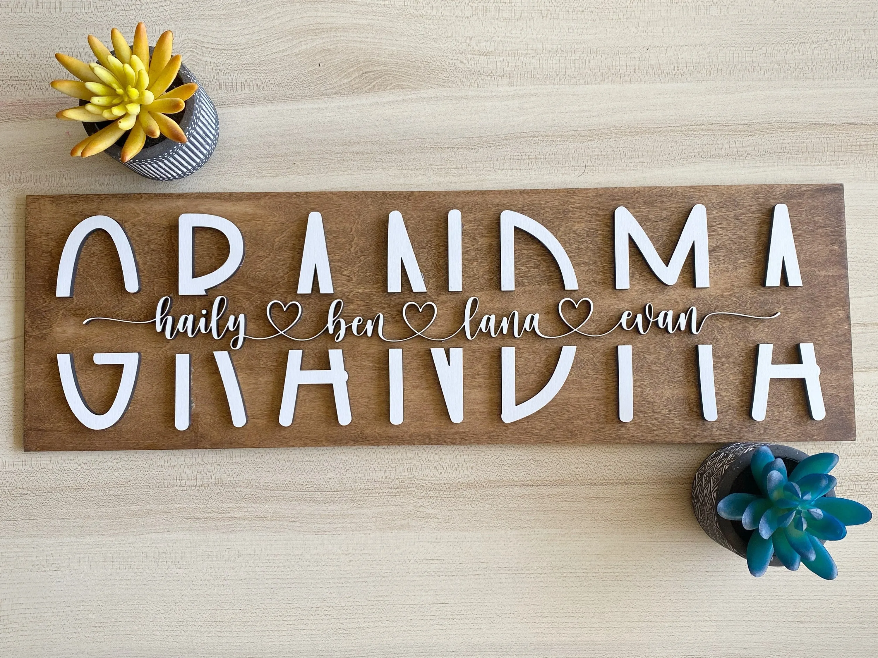 3D Personalized Grandma Sign with Children Name| Personalized Grandma Sign| Mother's Day Gift| Gift for Grandma| Grandma Birthday Gift| GM01