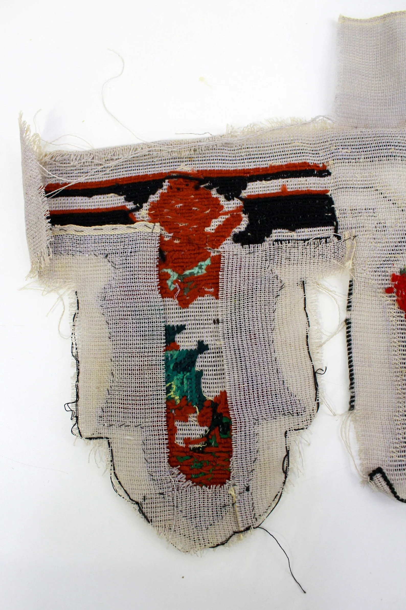 Antique Victorian Floral Needlepoint Beaded Pelmet, Mantel Decor