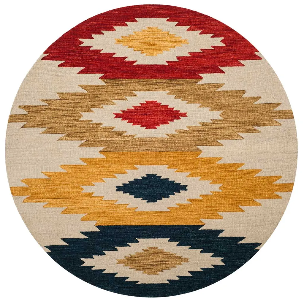 Aspen Ivory/Multi Round Rug