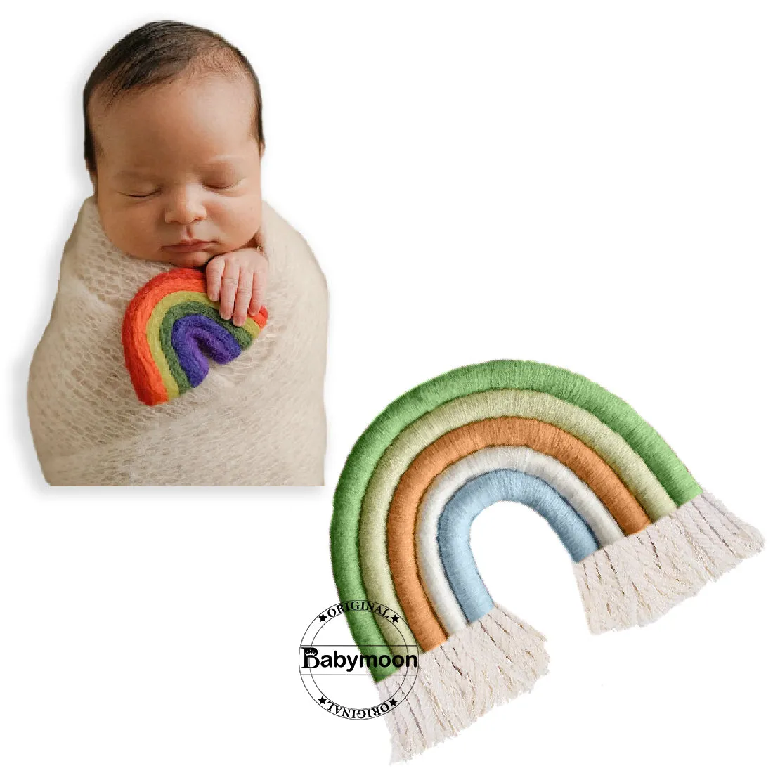Babymoon Macrame | Wall Hanging | Rainbow Baby Photography Accessories Kids Photoshoot Props