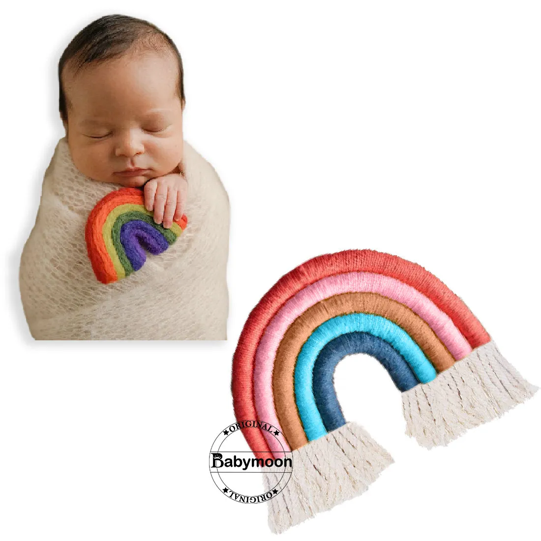 Babymoon Macrame | Wall Hanging | Rainbow Baby Photography Accessories Kids Photoshoot Props