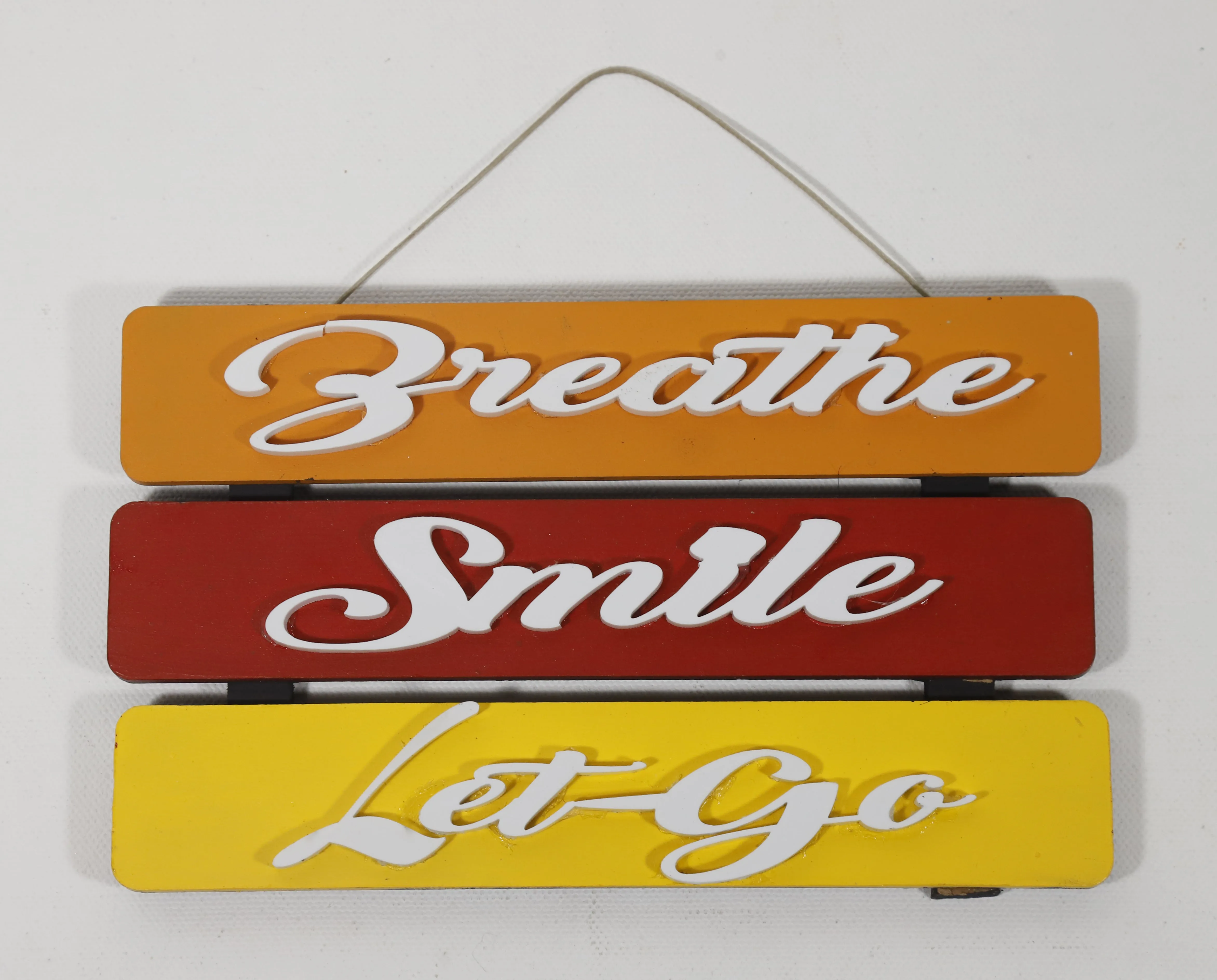 'Breathe Smile Let Go' Wall Hanging - Multi-Color