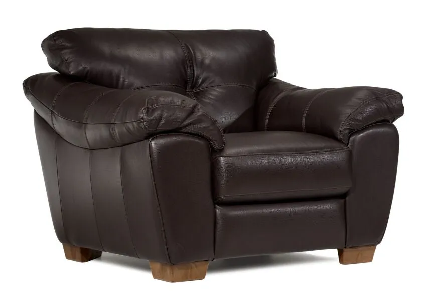 Burk Leather Sofa and Chair Set- Chocolate