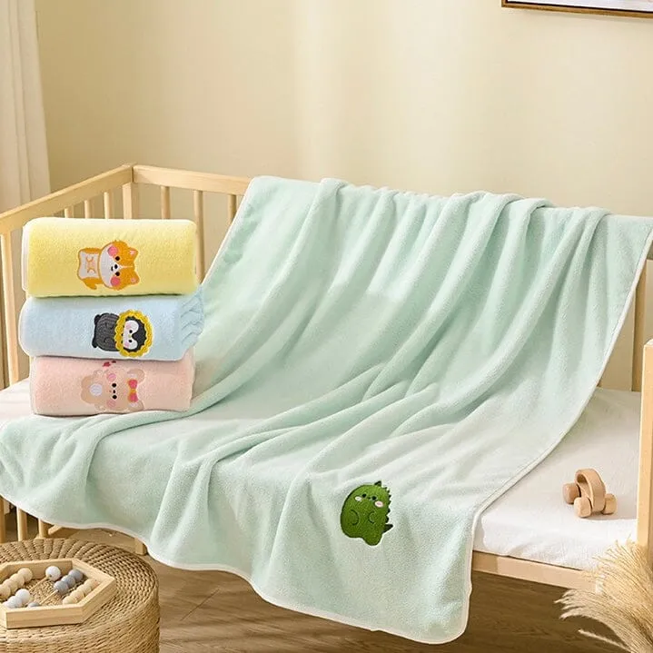 Cartoon Animal Embroidered Bath Towel