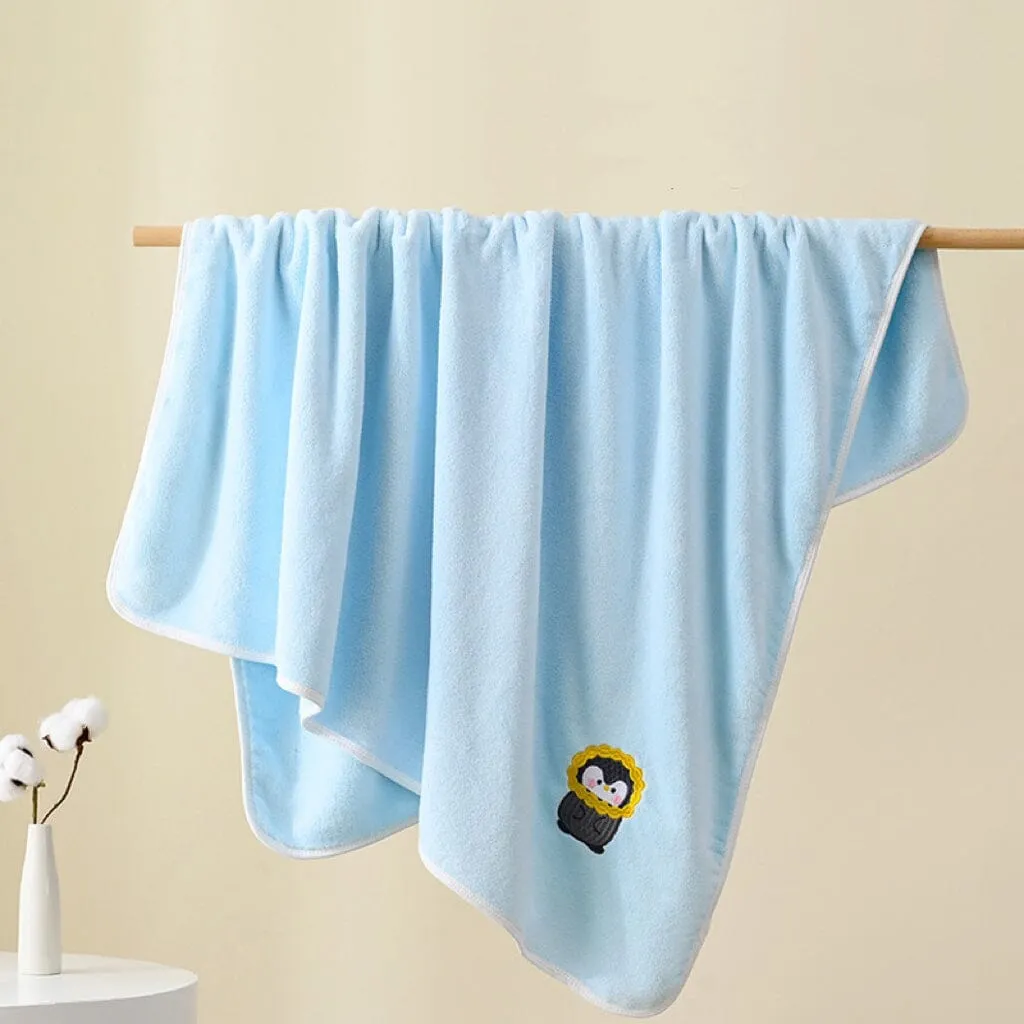 Cartoon Animal Embroidered Bath Towel