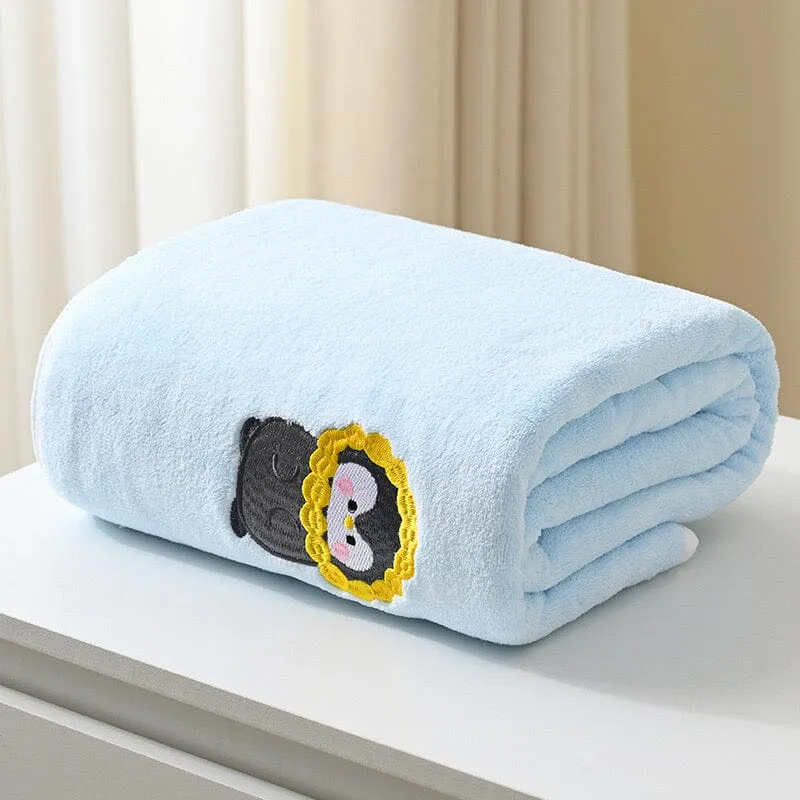 Cartoon Animal Embroidered Bath Towel
