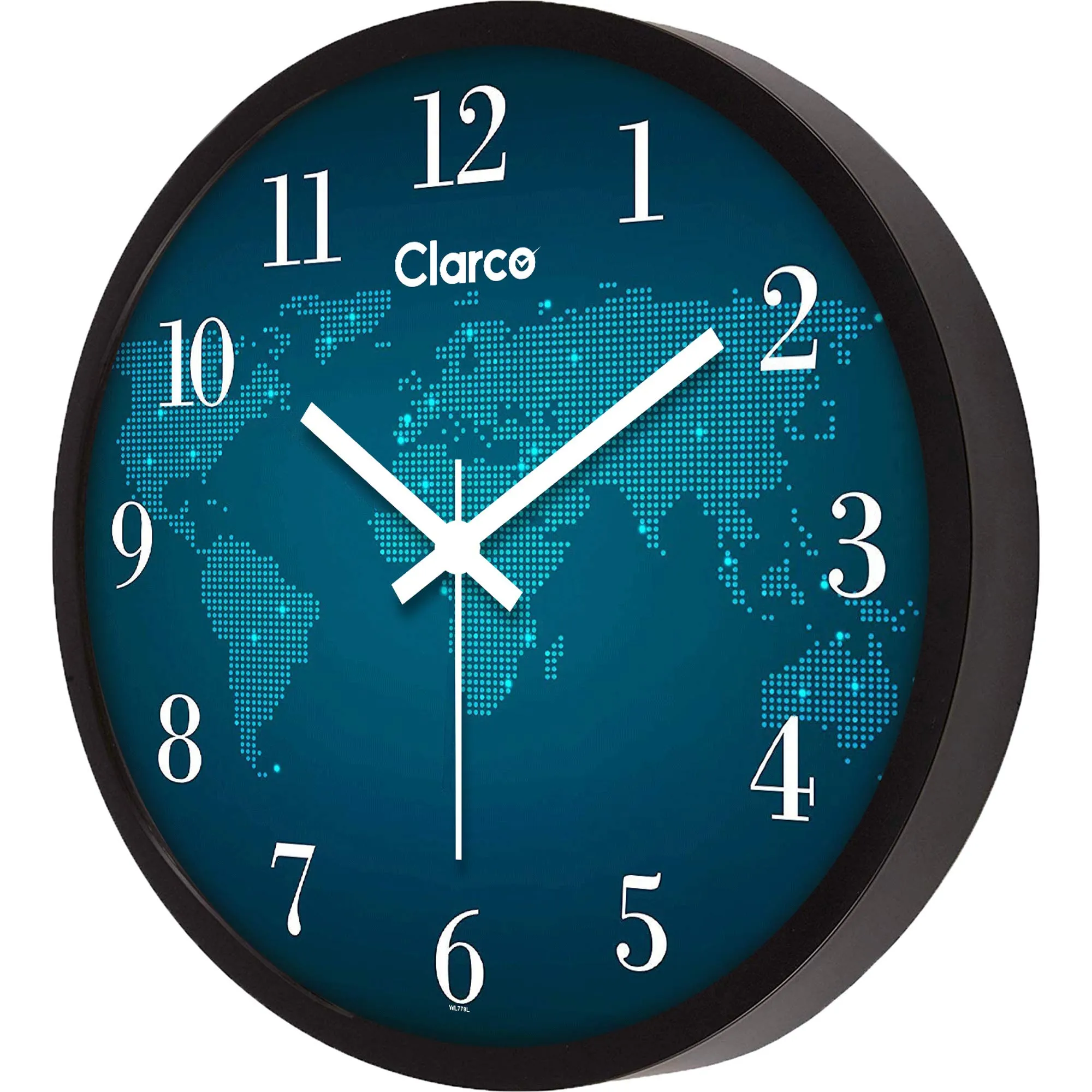 Clarco World Theme Analogue Round Plastic Wall Clock with Glass for Home/Living Room/Bedroom/Kitchen/Office (12 x 12 Inch / 30 x 30 cm)(WL_779L)