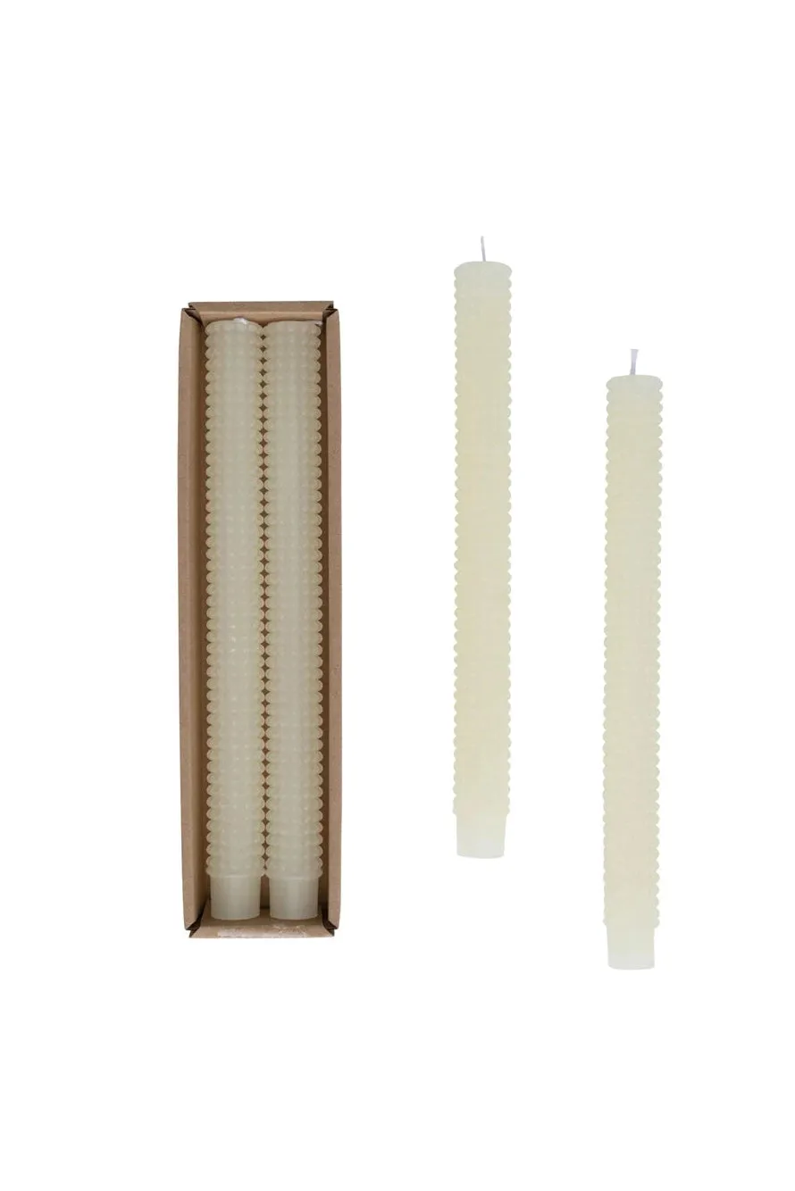 Hobnail Taper Candles - Set of 2