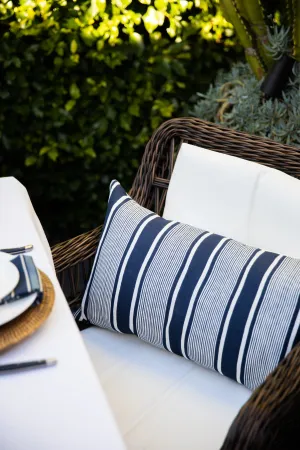 Linen Capri Stripes Navy 35x60