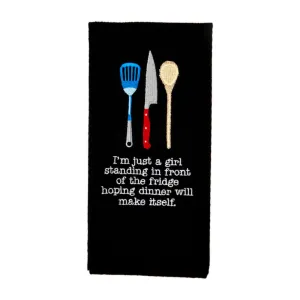 Mud Pie Embroidered Black & White Towels