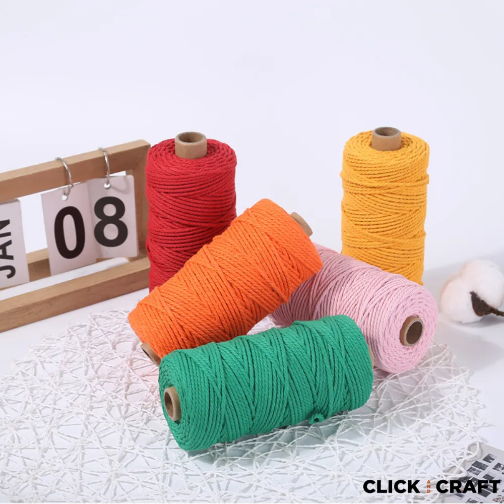 Orange Macrame Cords | 3-Strand 100% Cotton Cords 100m/109yd