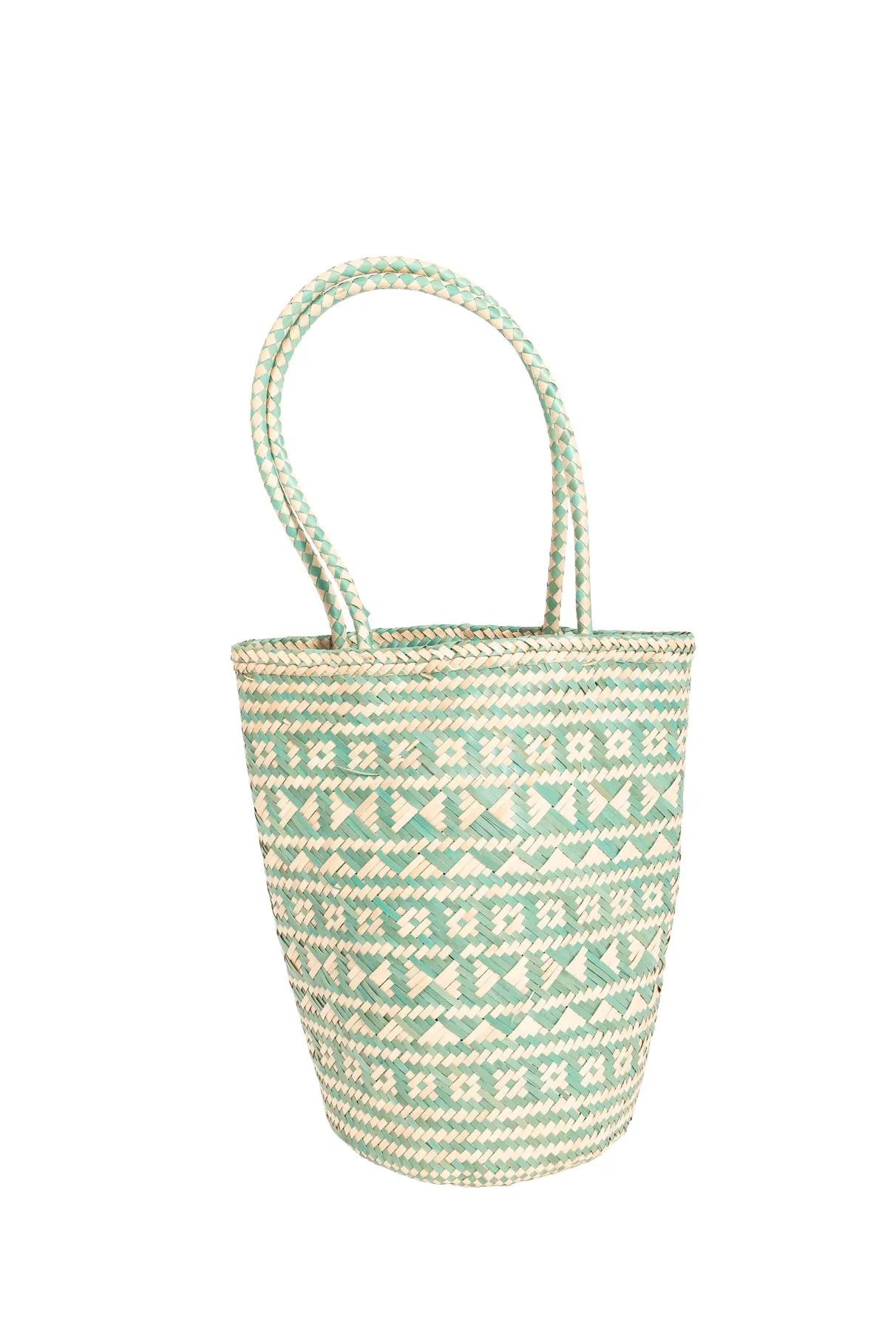Raffia Beach Basket in Green