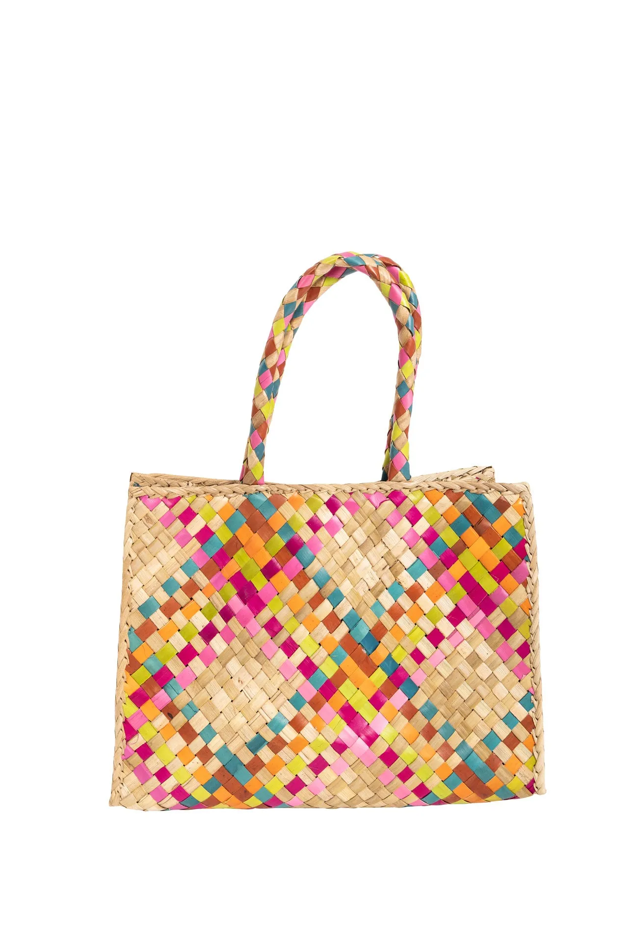 Raffia Retro Shopper in Sugar Candy