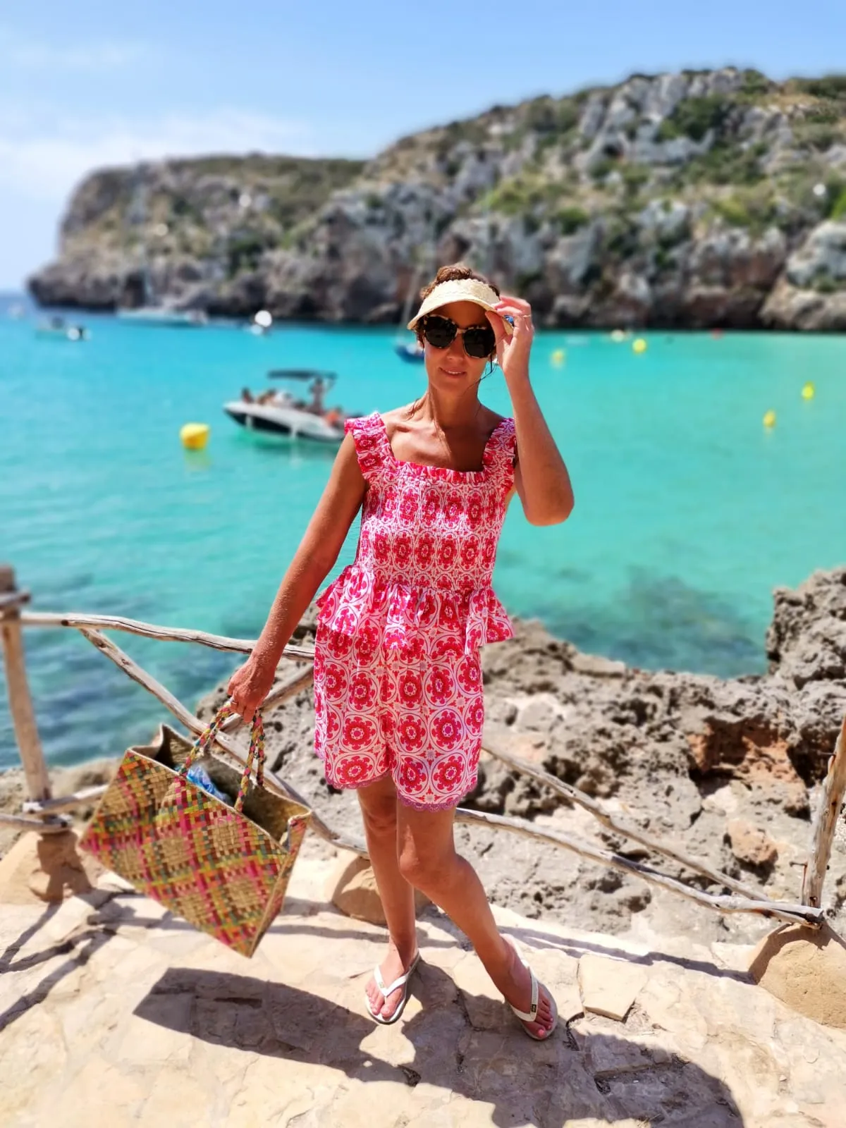 Raffia Retro Shopper in Sugar Candy