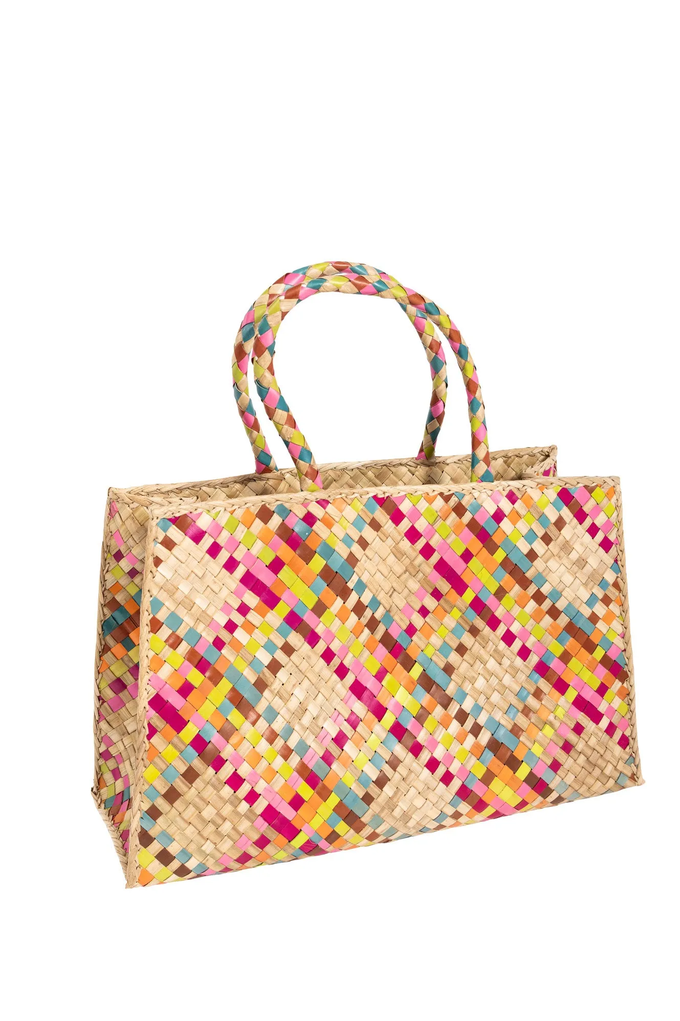Raffia Retro Shopper in Sugar Candy
