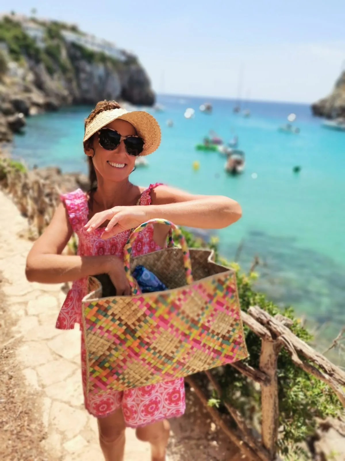 Raffia Retro Shopper in Sugar Candy