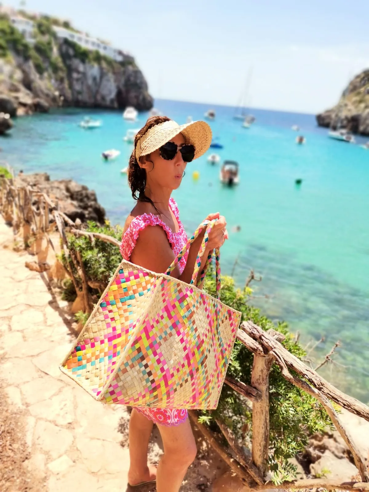 Raffia Retro Shopper in Sugar Candy