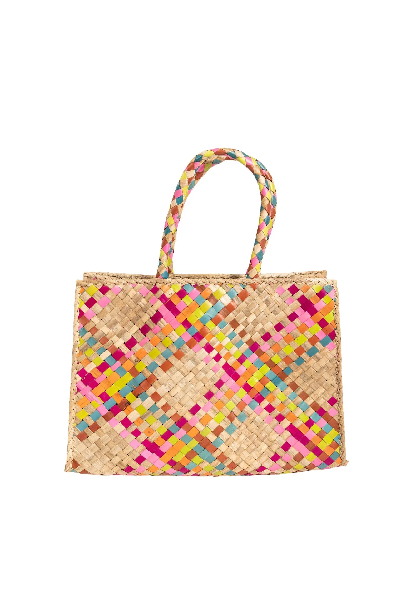 Raffia Retro Shopper in Sugar Candy