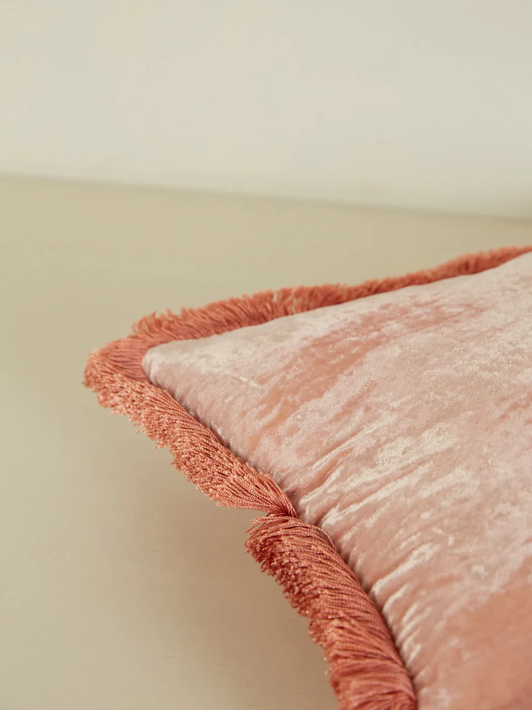 Rectangular Cushion 30x40 - Orchid with Peach Rose Fringe