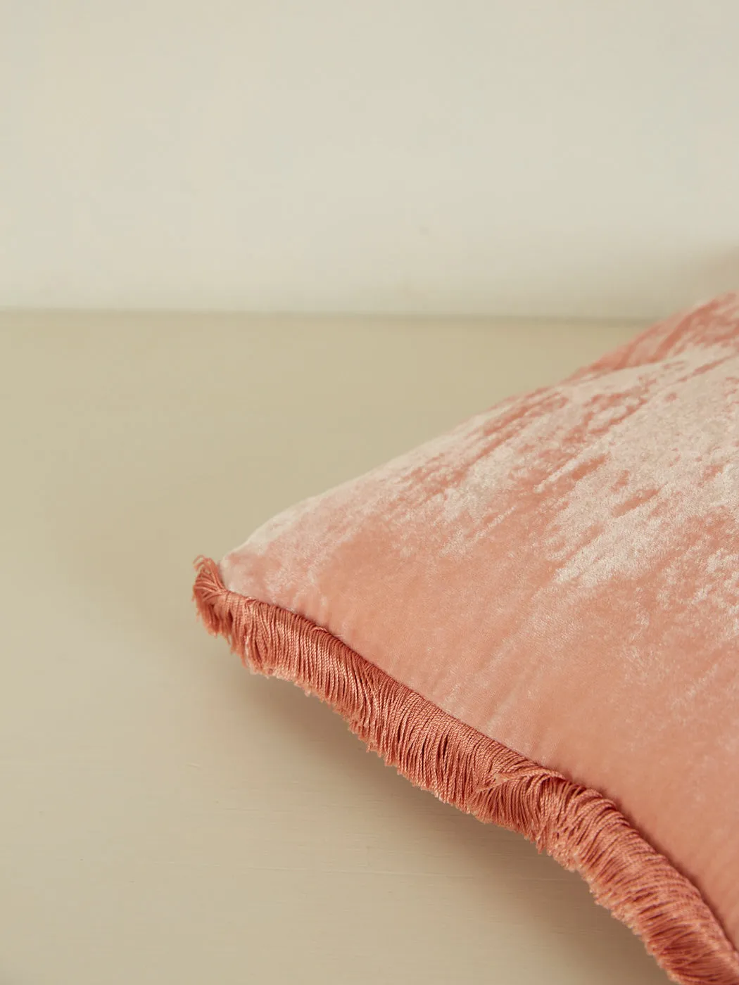 Rectangular Cushion 30x40 - Orchid with Peach Rose Fringe
