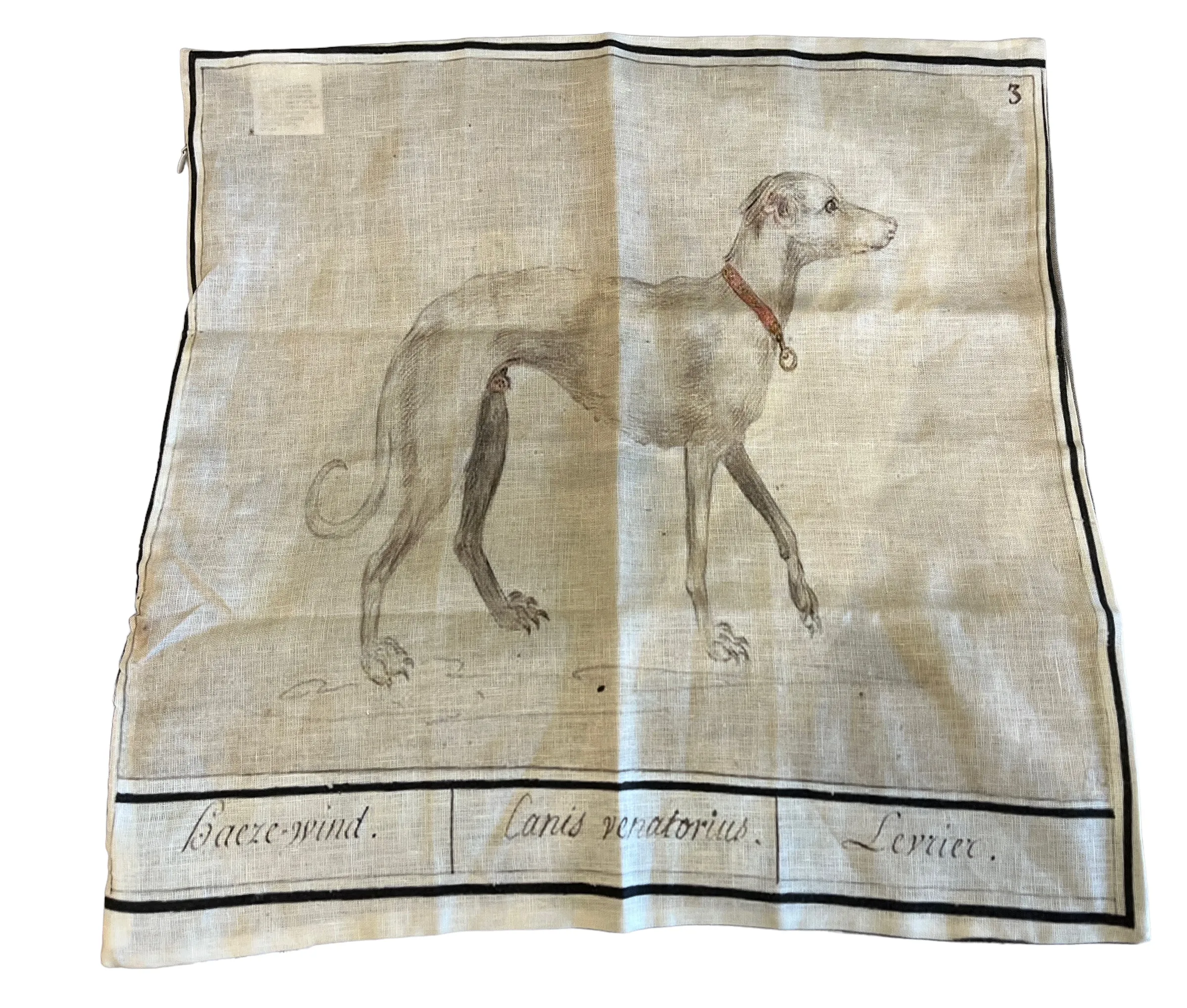 Square cushion digitally printed linen