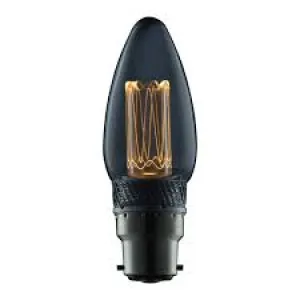 TCP 2W B22/BC LED Classic Smoked Etched Bulb Candlelight