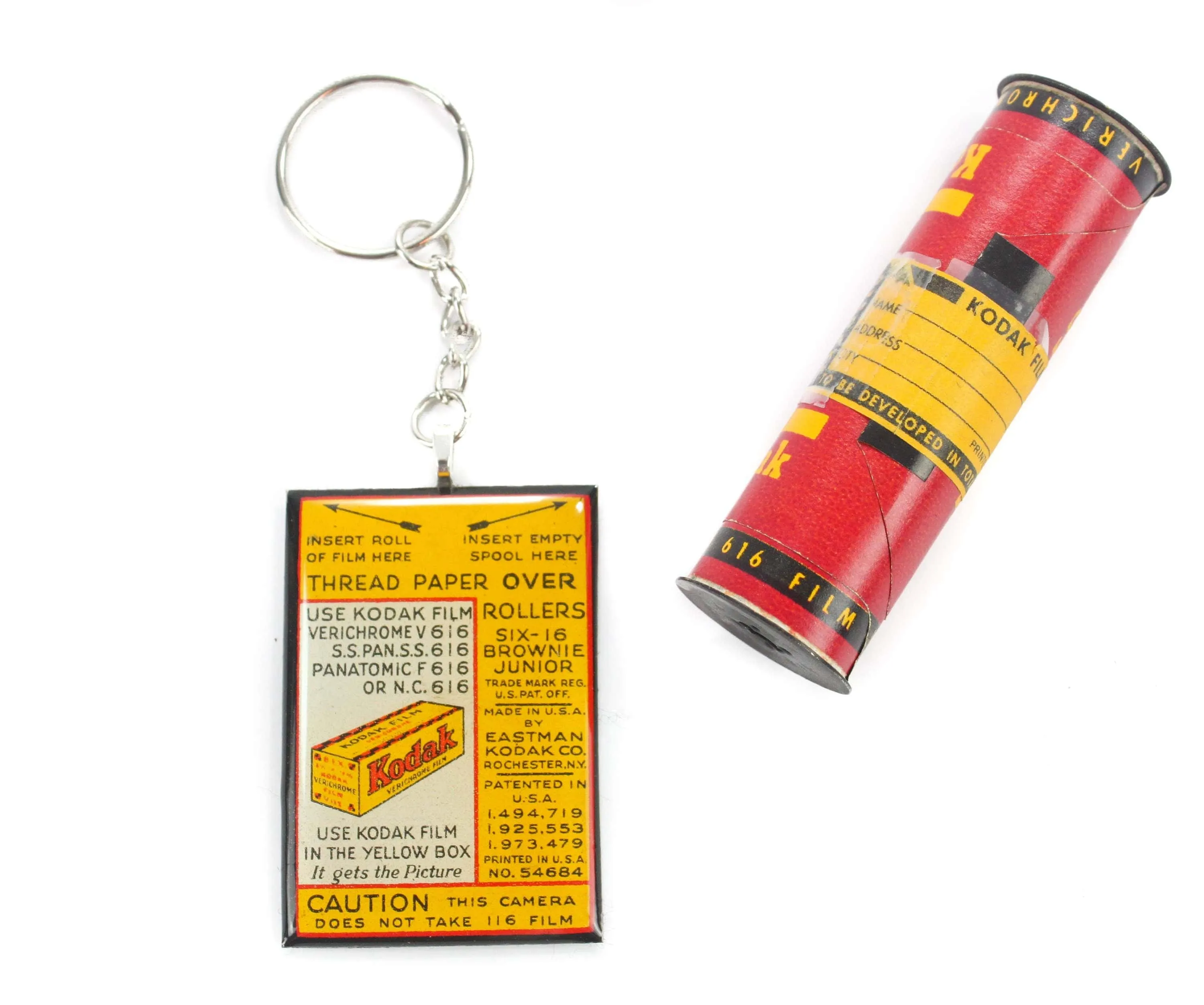 Vintage Kodak 616 Roll Film Keychain, unique gifts for him and her, photographer gift